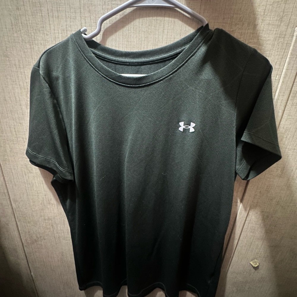 Under Armour Dark Green Tee with White Logo